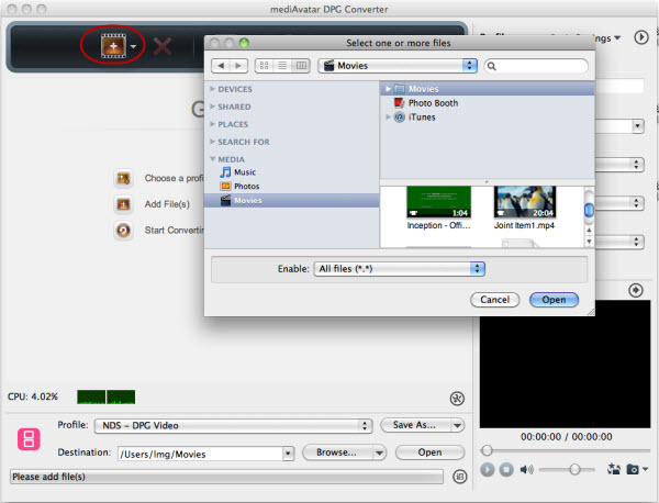 Convert videos to DPG Mac